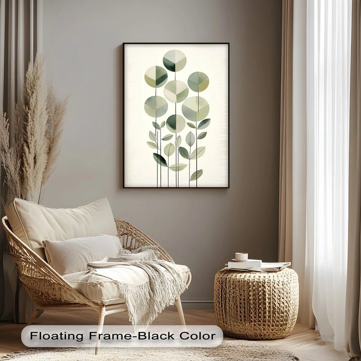 Geometric Leaf Totems – Minimalist Botanical Canvas Print - MyPhotoStation