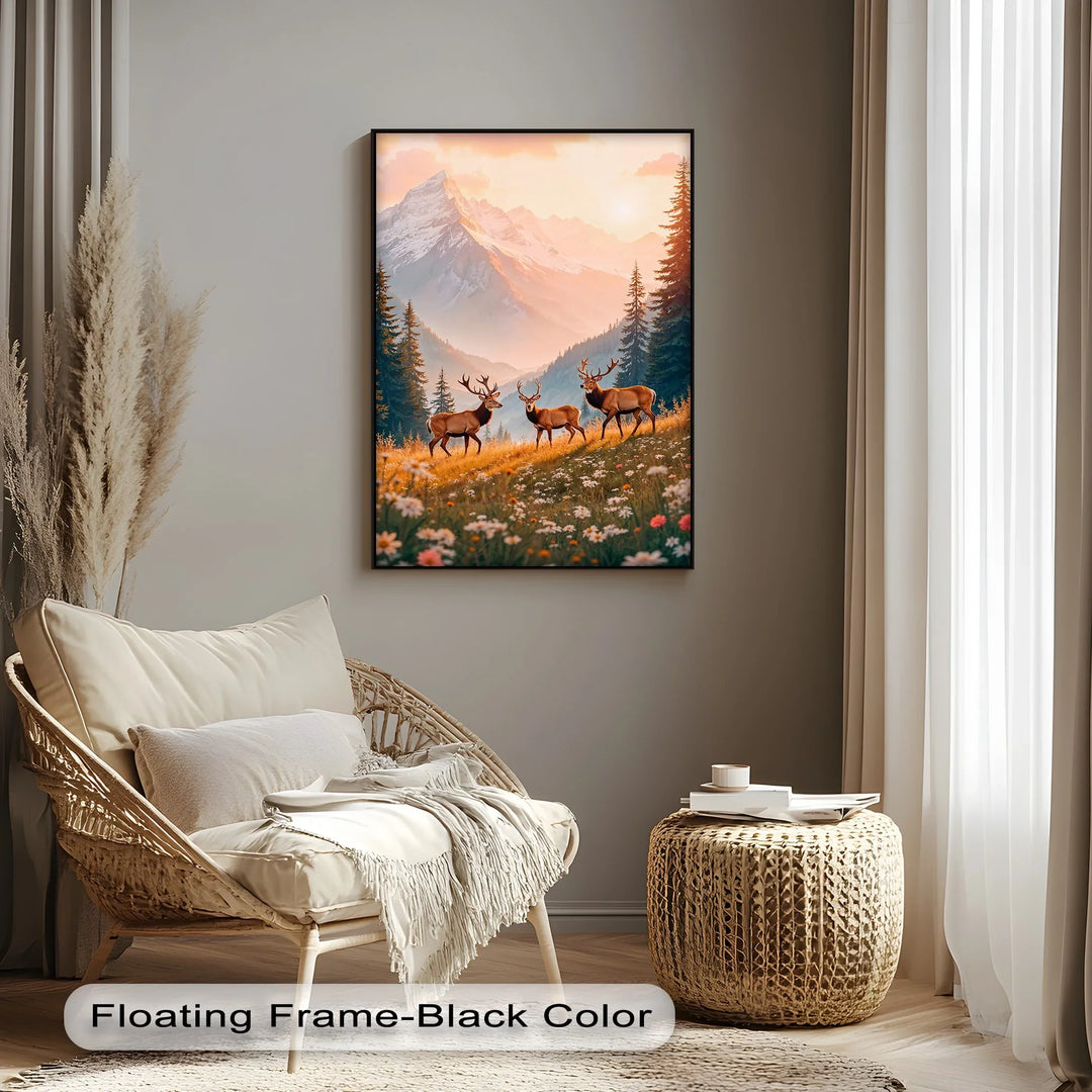 Majestic Elk in Alpine Meadow – Animal Canvas Print - MyPhotoStation