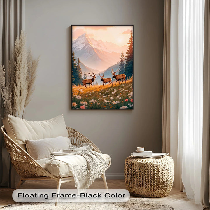 Majestic Elk in Alpine Meadow – Animal Canvas Print - MyPhotoStation
