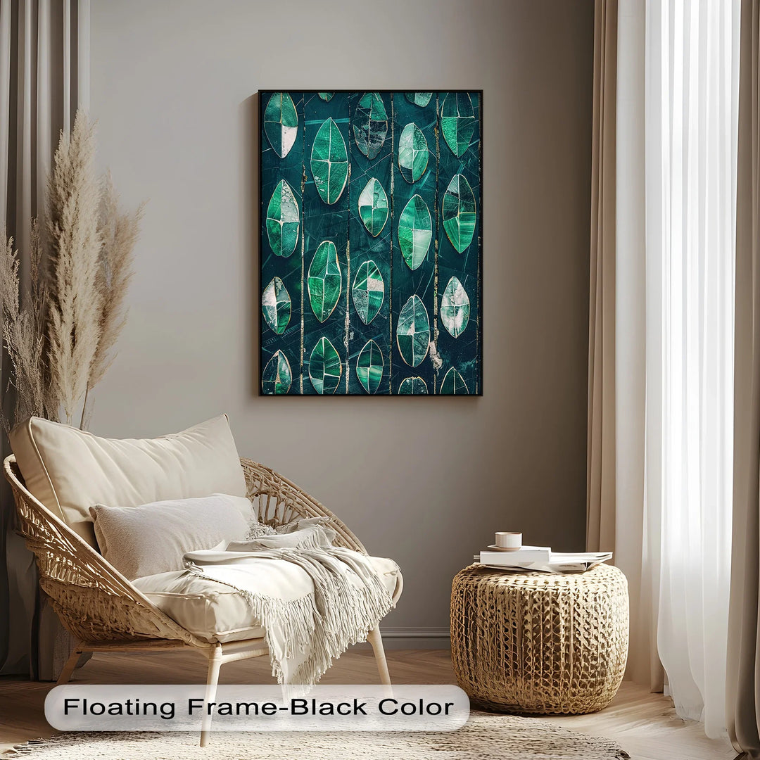 Emerald Leaf Mosaic – Abstract Botanical Canvas Print - MyPhotoStation