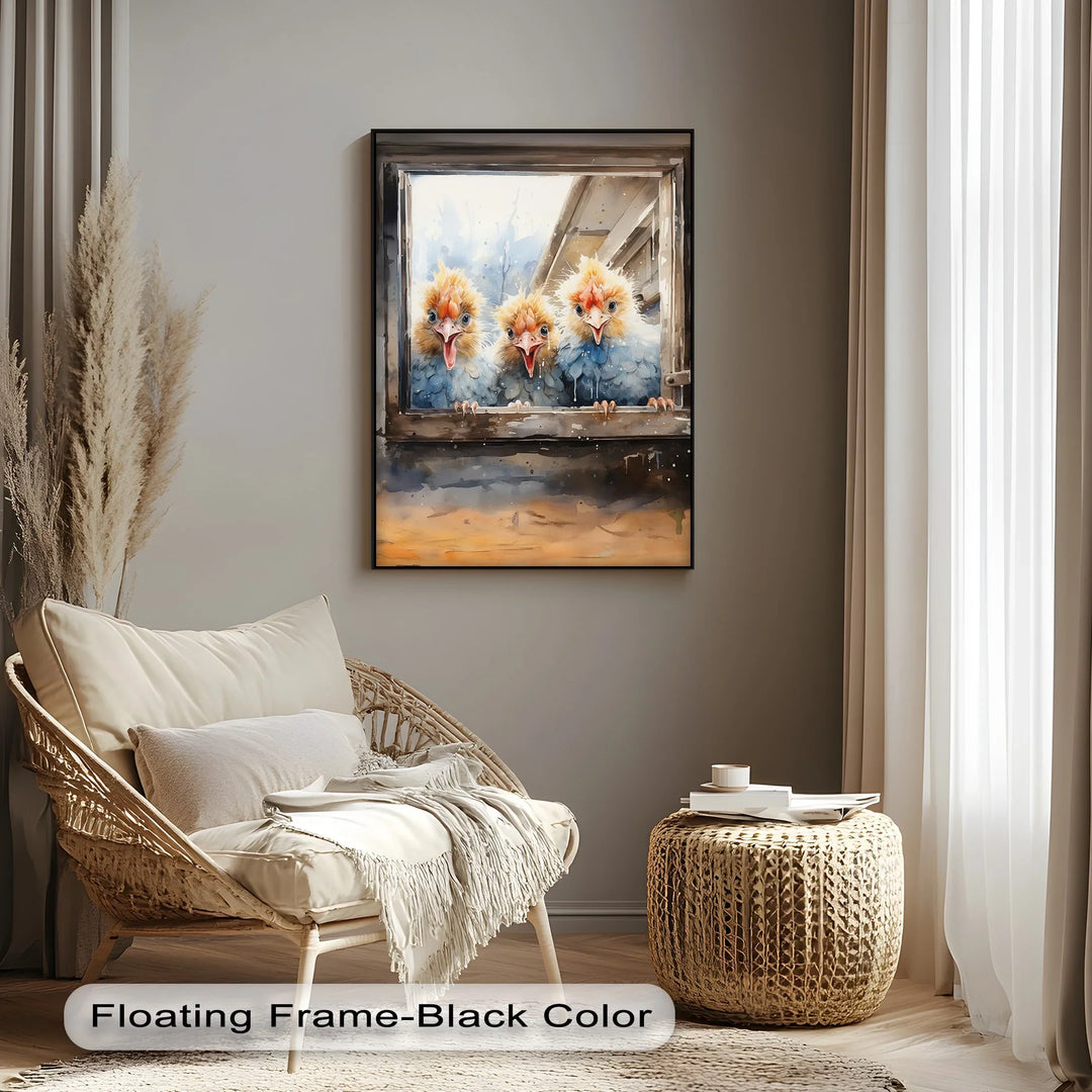 Curious Chicks at the Window – Animal Canvas Print - MyPhotoStation