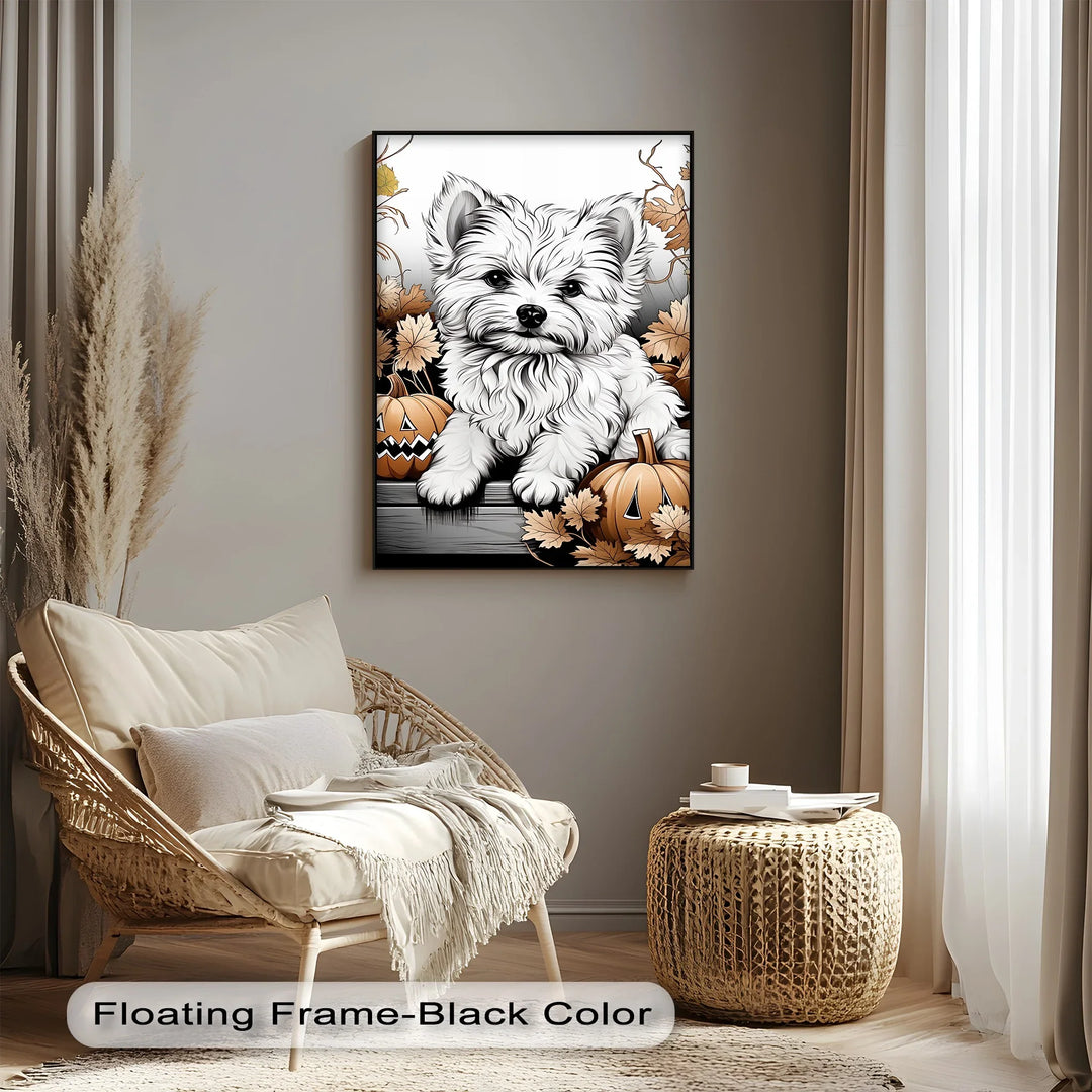 Pumpkin Pup Charm – Halloween Dog Illustration Puppies Canvas Print - MyPhotoStation
