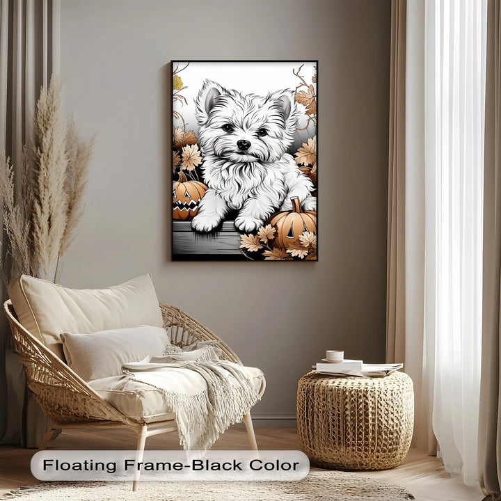 Pumpkin Pup Charm – Halloween Dog Illustration Puppies Canvas Print - MyPhotoStation
