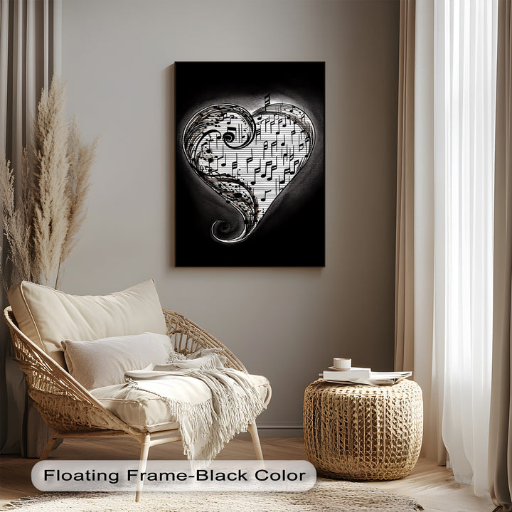 Feel the rhythm of love with this soulful canvas painting designed for music enthusiasts.

