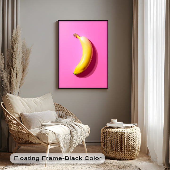 Pop Banana – Bold Yellow Fruit on Pink Canvas Print
