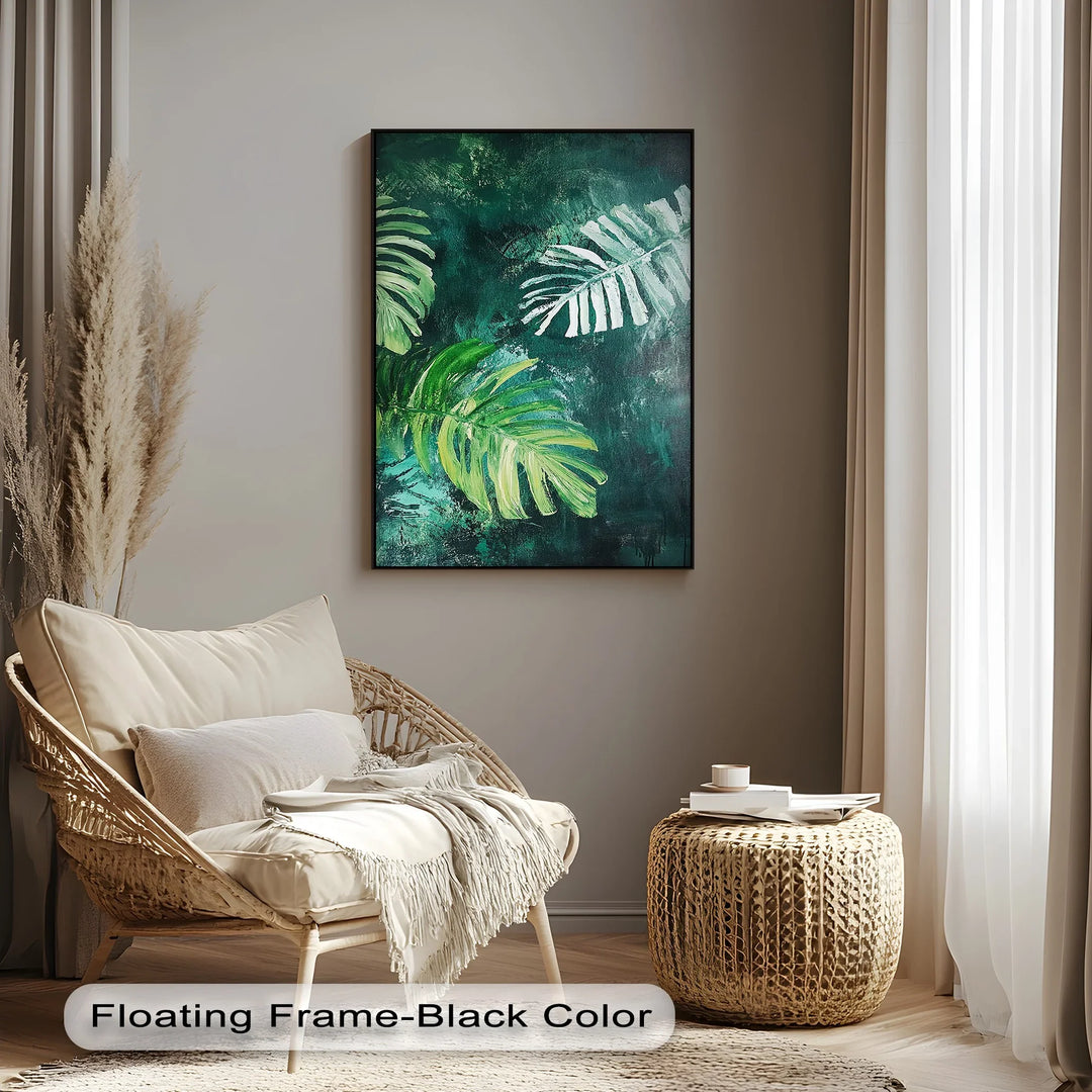 Tropical Monstera Brushstrokes – Lush Leaf Canvas Print - MyPhotoStation