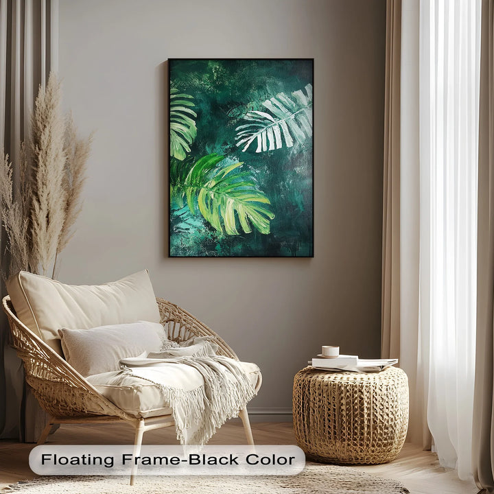 Tropical Monstera Brushstrokes – Lush Leaf Canvas Print - MyPhotoStation