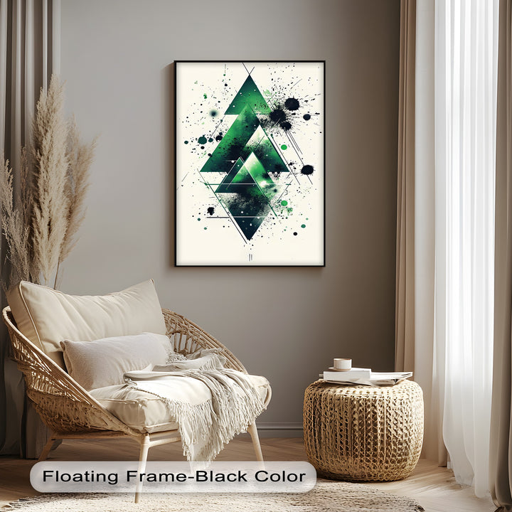 Geometric Green Explosion – Abstract Modern Canvas Print - MyPhotoStation