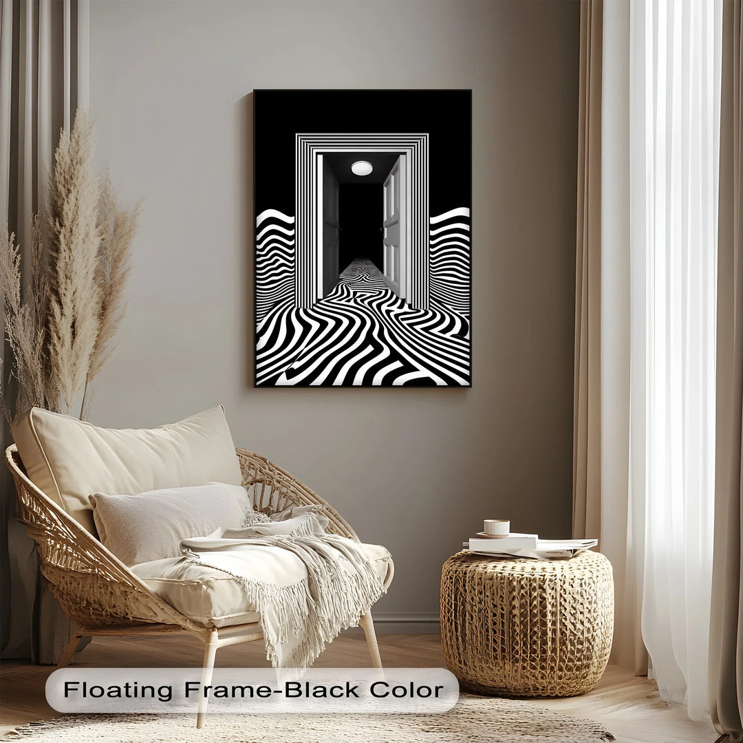 Optical Corridor Illusion – Black & White Canvas Print - MyPhotoStation