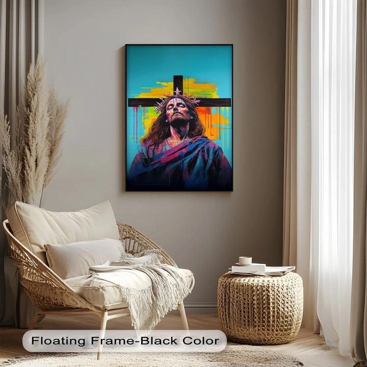 Crowned in Light – Jesus Graffiti-Style Canvas Prints - MyPhotoStation