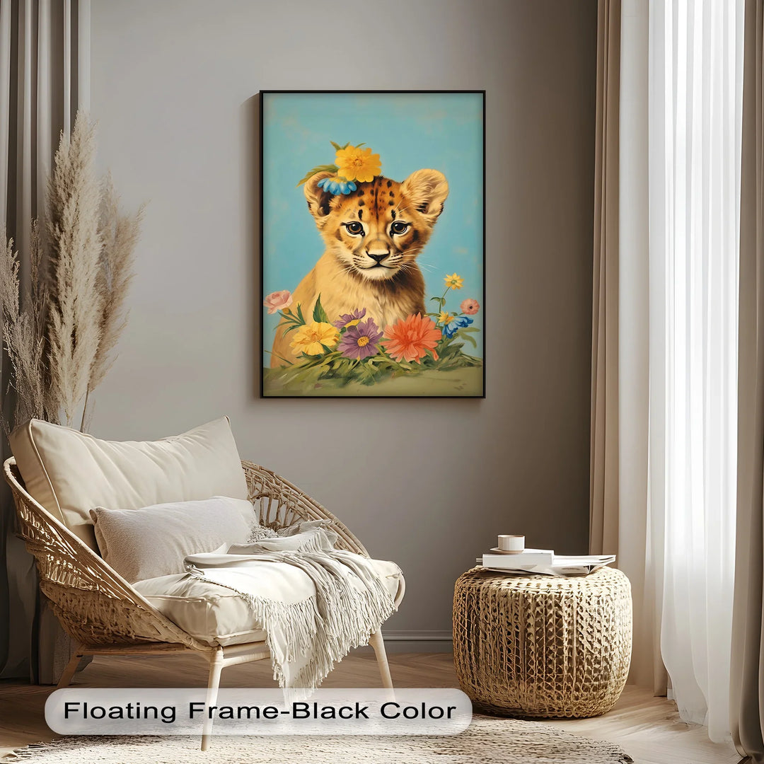 Blossom Crowned Cub – Animal Canvas Print - MyPhotoStation