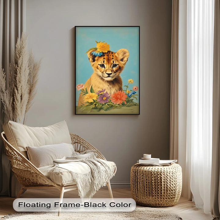 Blossom Crowned Cub – Animal Canvas Print - MyPhotoStation