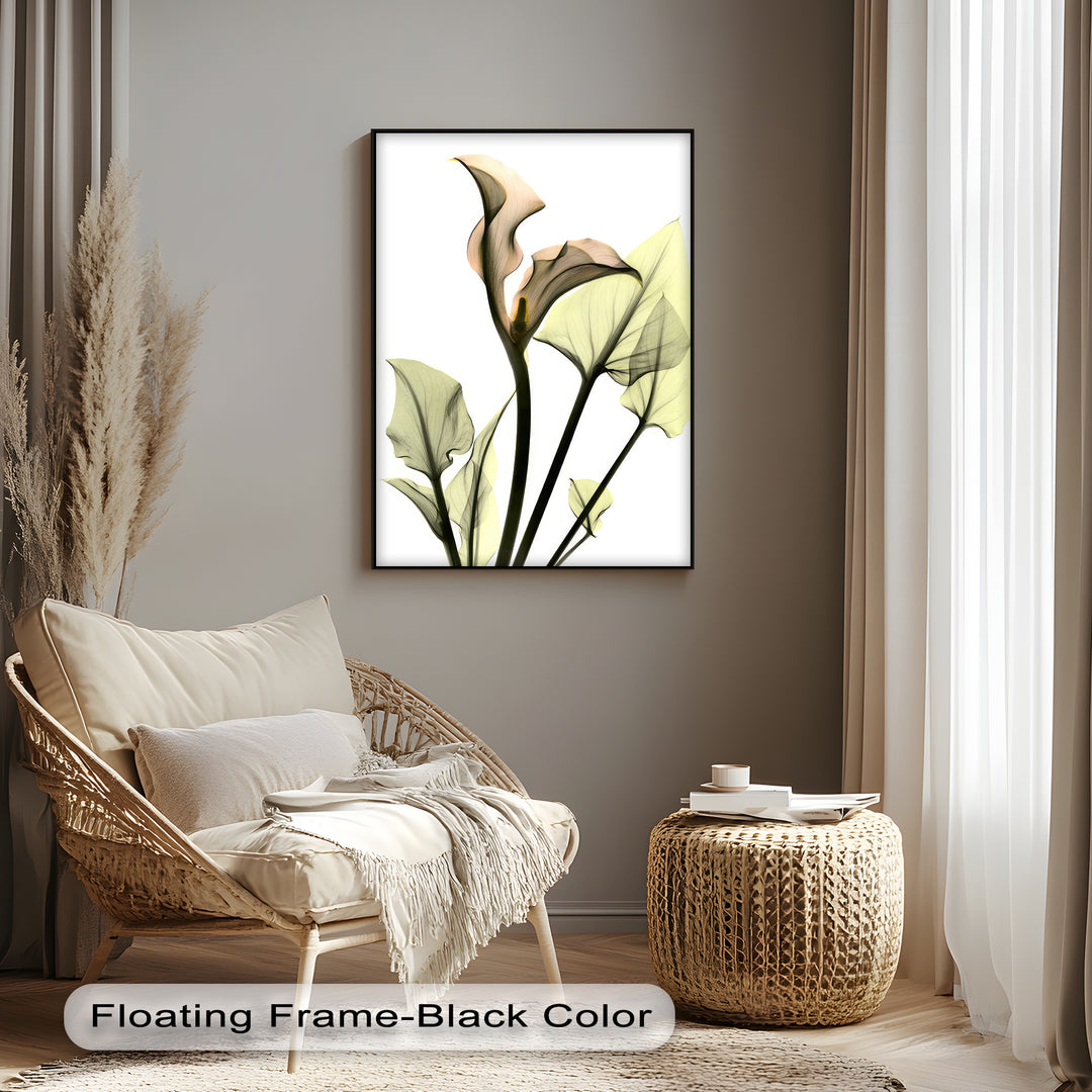 Soft Calla Grace – Minimalist Botanical Canvas Print