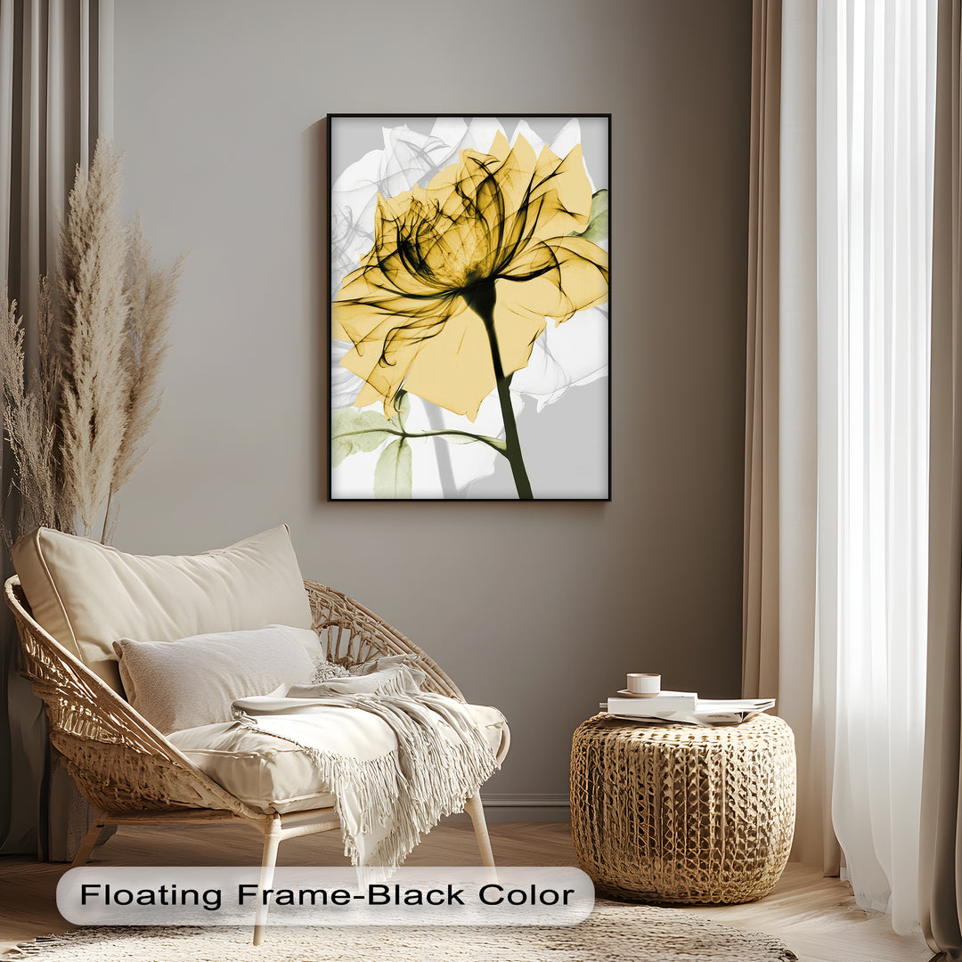 Winterliche Ruhe – Japanische Frau im blauen Kimono, Leinwanddruck | Gerahmtes Kunstwerk