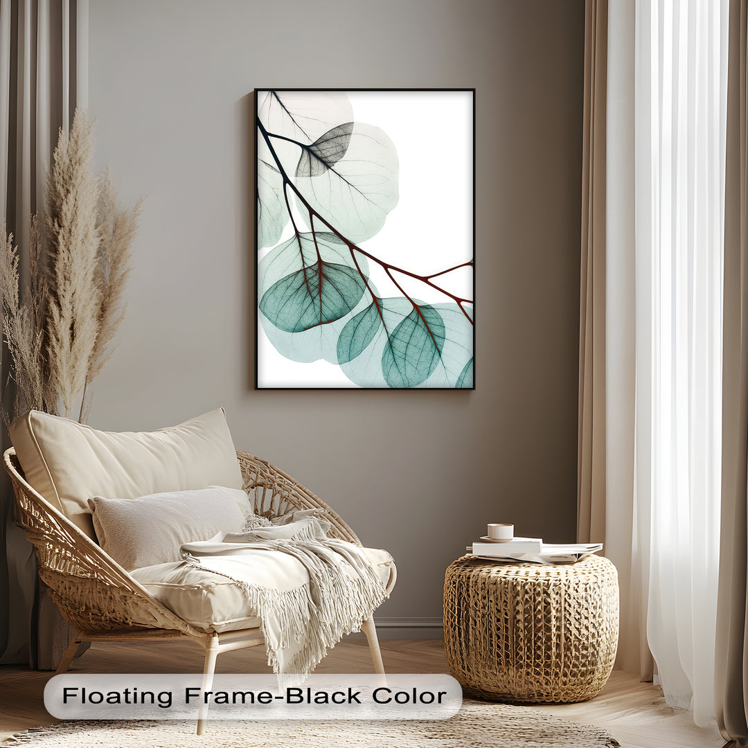 Winterliche Ruhe – Japanische Frau im blauen Kimono, Leinwanddruck | Gerahmtes Kunstwerk