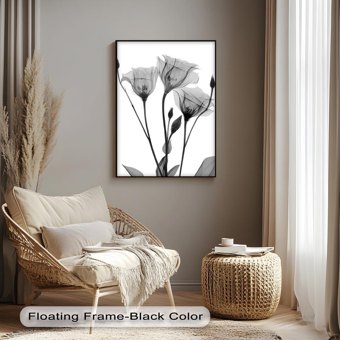 Winterliche Ruhe – Japanische Frau im blauen Kimono, Leinwanddruck | Gerahmtes Kunstwerk