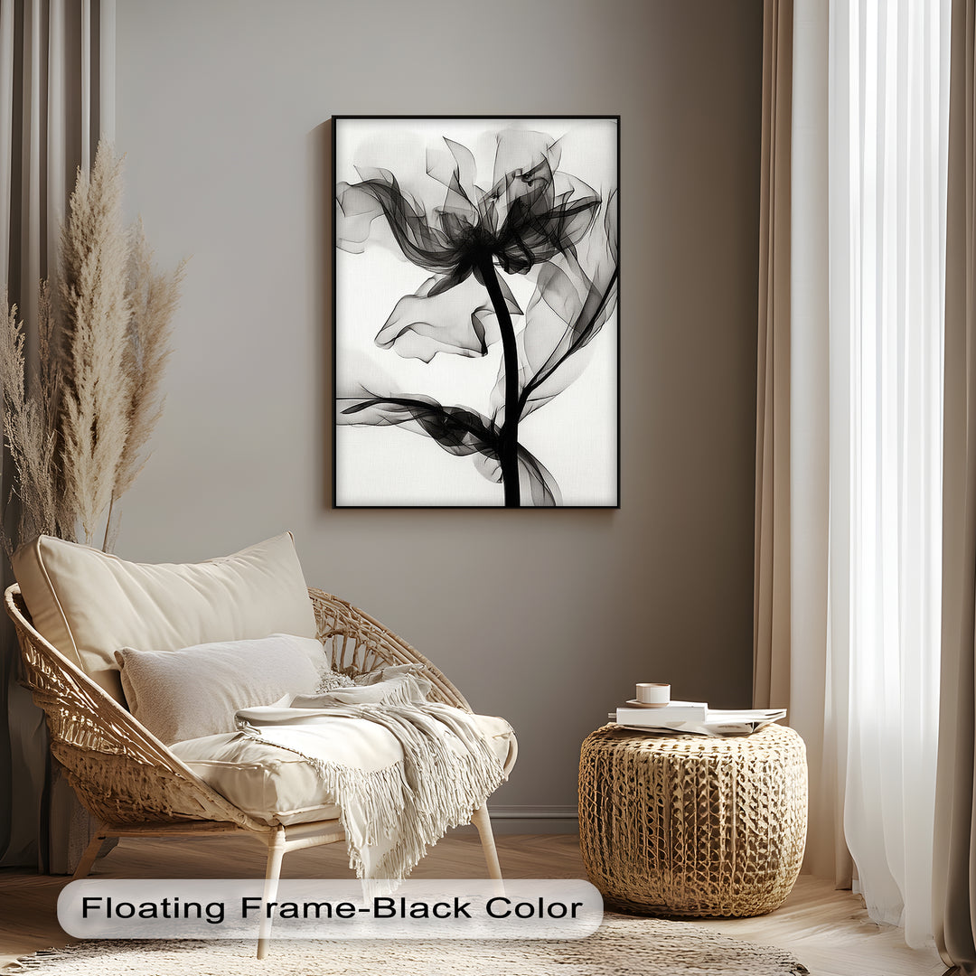 Winterliche Ruhe – Japanische Frau im blauen Kimono, Leinwanddruck | Gerahmtes Kunstwerk