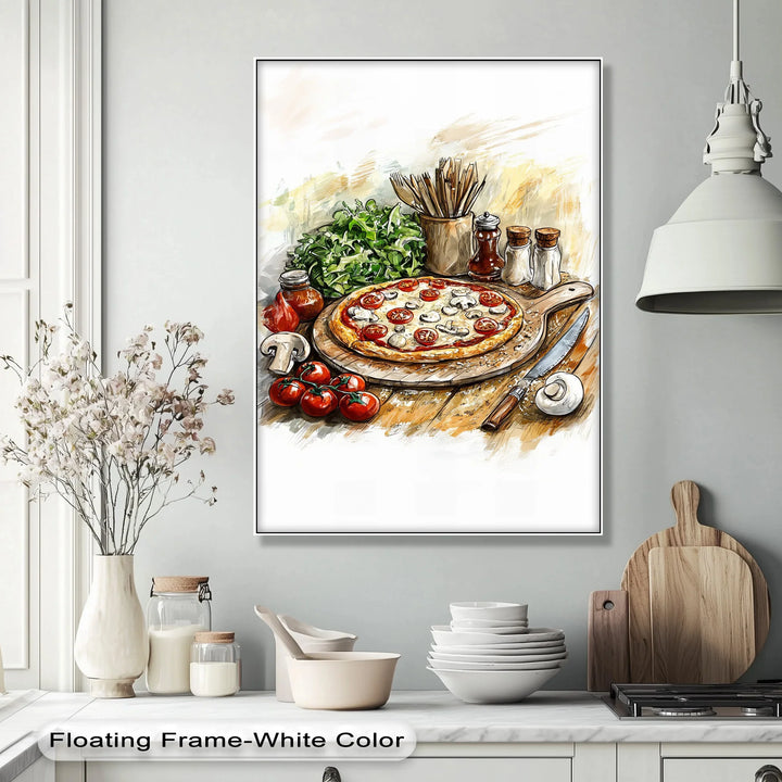 Fresh from the Oven – Rustic Pizza Kitchen Canvas Print - MyPhotoStation