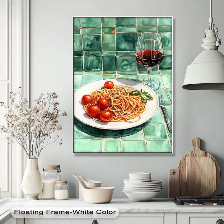 Pasta & Wine Moment – Italian Kitchen Canvas Print - MyPhotoStation