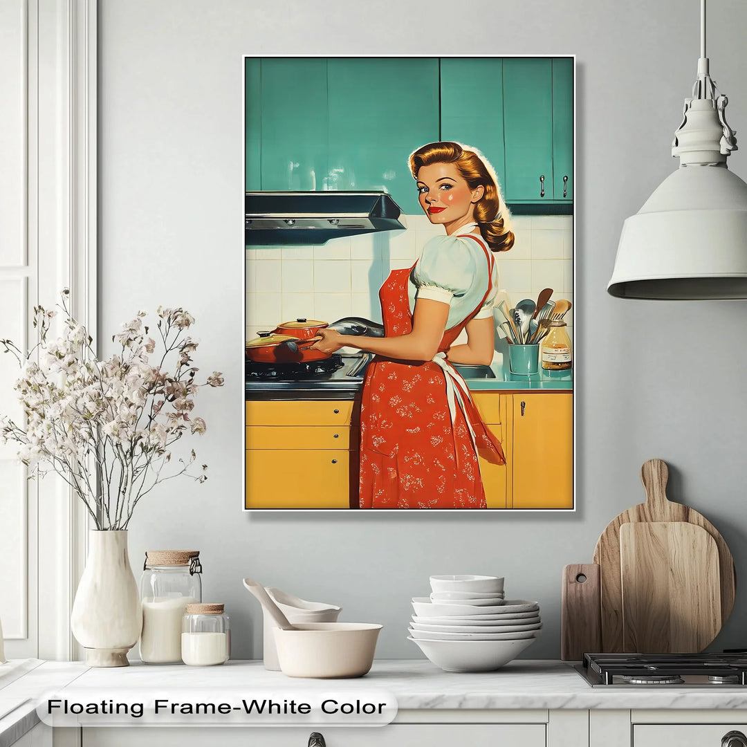 Retro Homemaker – 1950s Kitchen Canvas Print - MyPhotoStation