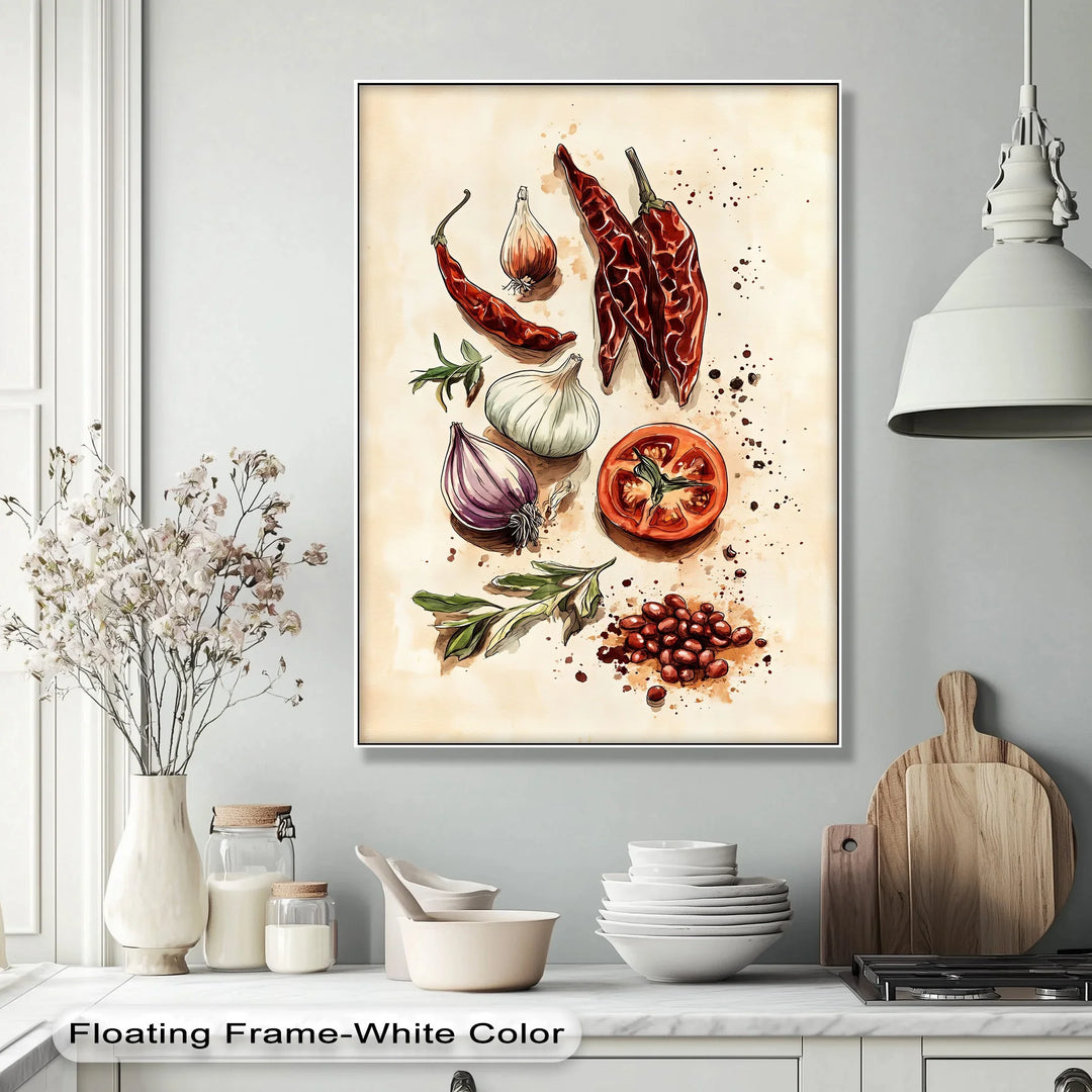 Spice & Flavor Symphony – Culinary Ingredient Canvas Wall Art - MyPhotoStation
