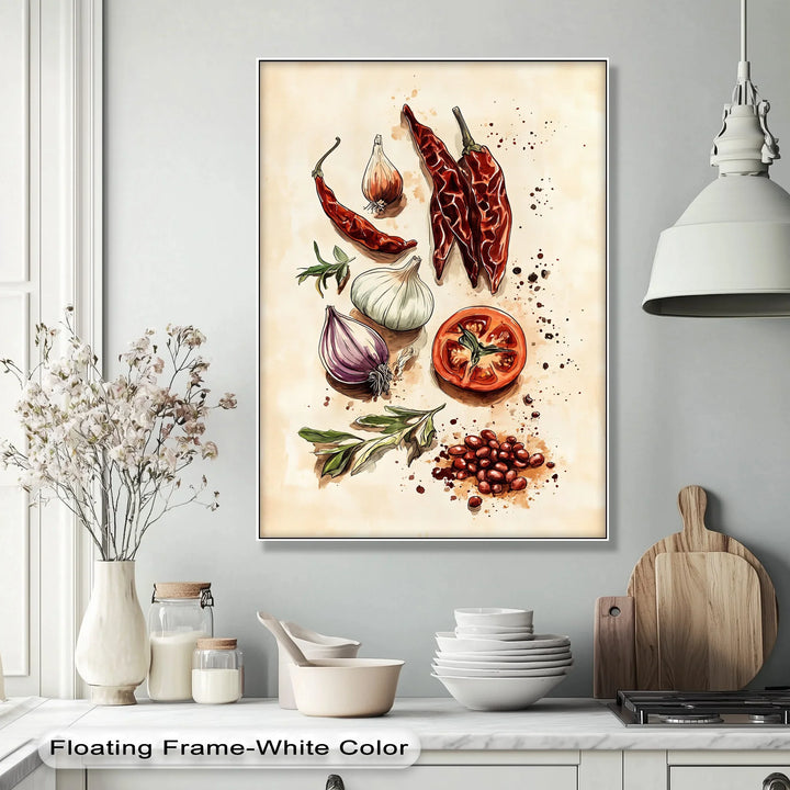 Spice & Flavor Symphony – Culinary Ingredient Canvas Wall Art - MyPhotoStation