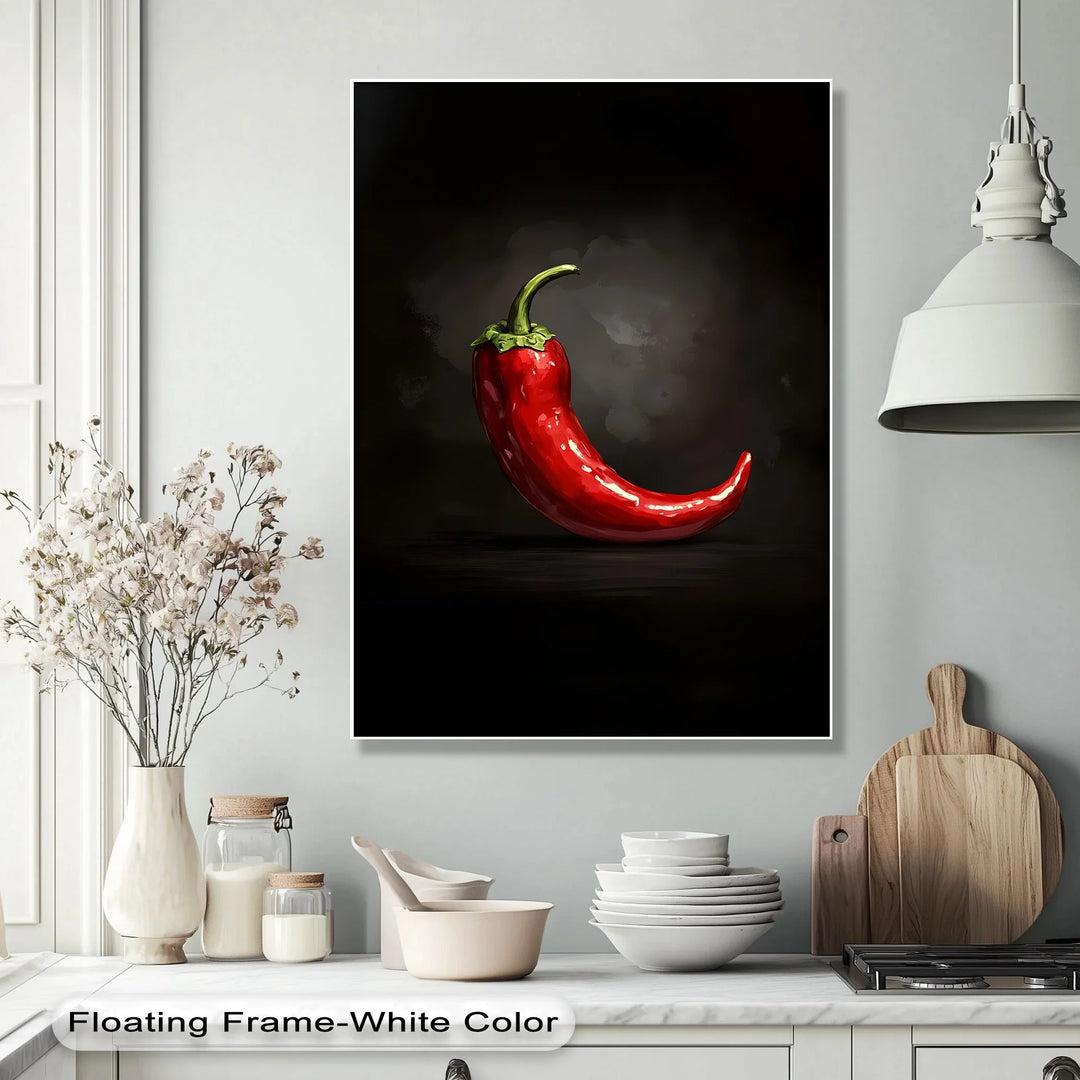 Crimson Heat – Red Chili Pepper Kitchen Canvas Print - MyPhotoStation