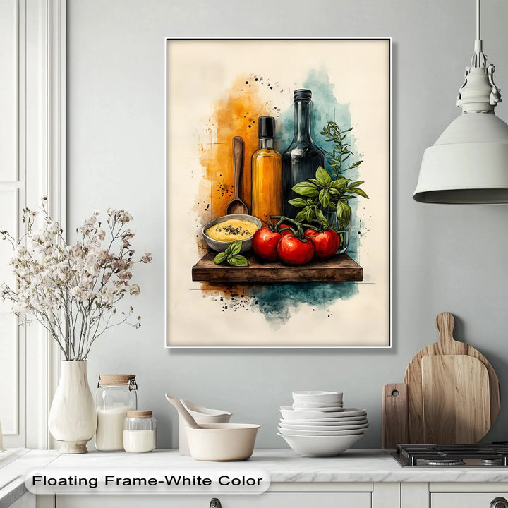 Flavor Shelf – Artistic Mediterranean Kitchen Canvas Print - MyPhotoStation