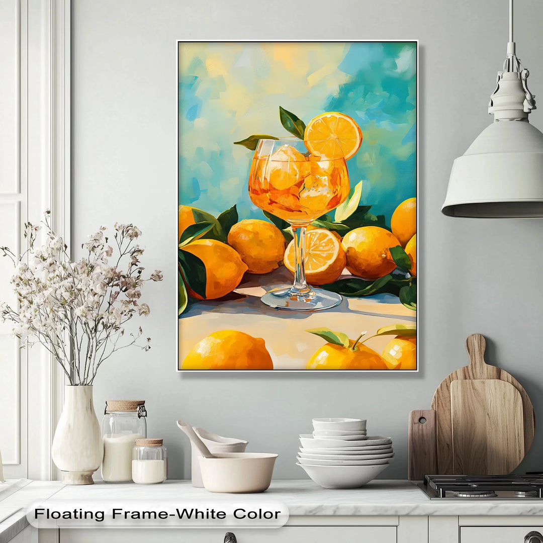 Citrus Cocktail Delight – Vibrant Lemon Glass Canvas Print - MyPhotoStation