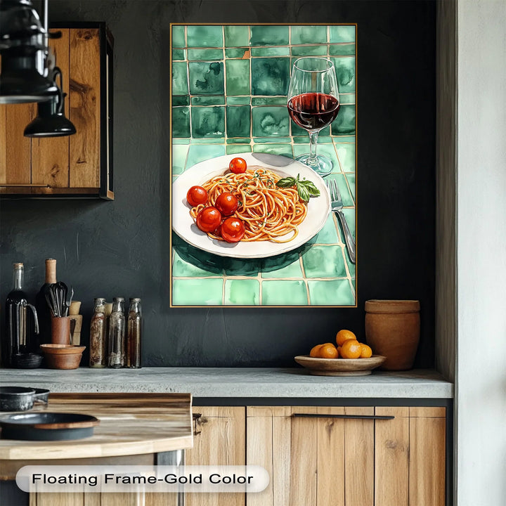 Pasta & Wine Moment – Italian Kitchen Canvas Print - MyPhotoStation
