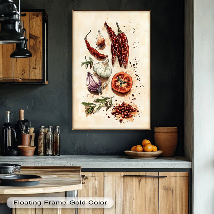 Spice & Flavor Symphony – Culinary Ingredient Canvas Wall Art - MyPhotoStation