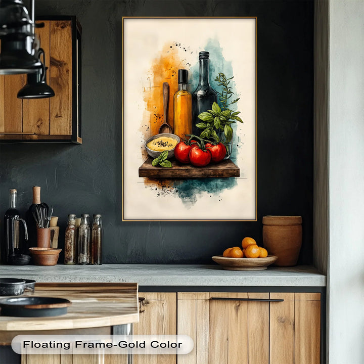 Flavor Shelf – Artistic Mediterranean Kitchen Canvas Print - MyPhotoStation