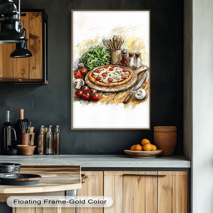 Fresh from the Oven – Rustic Pizza Kitchen Canvas Print - MyPhotoStation