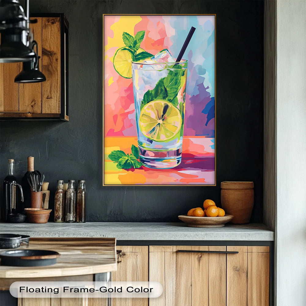 Mint Splash – Colorful Mojito Cocktail Canvas Print - MyPhotoStation