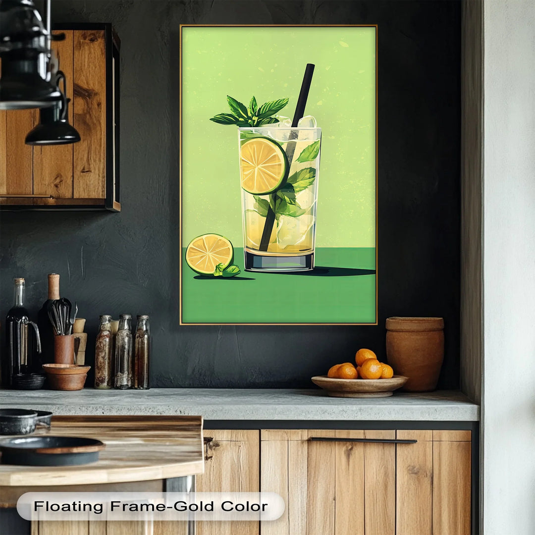 Minty Mojito Vibes – Refreshing Lime Cocktail Canvas Print