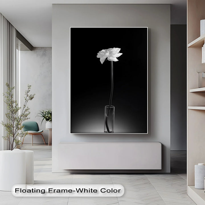 Solitary Grace – White Flower in Vase Canvas Prints - MyPhotoStation