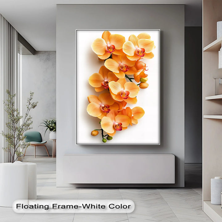 Golden Orchid Radiance – Orange Phalaenopsis Floral Canvas Print - MyPhotoStation