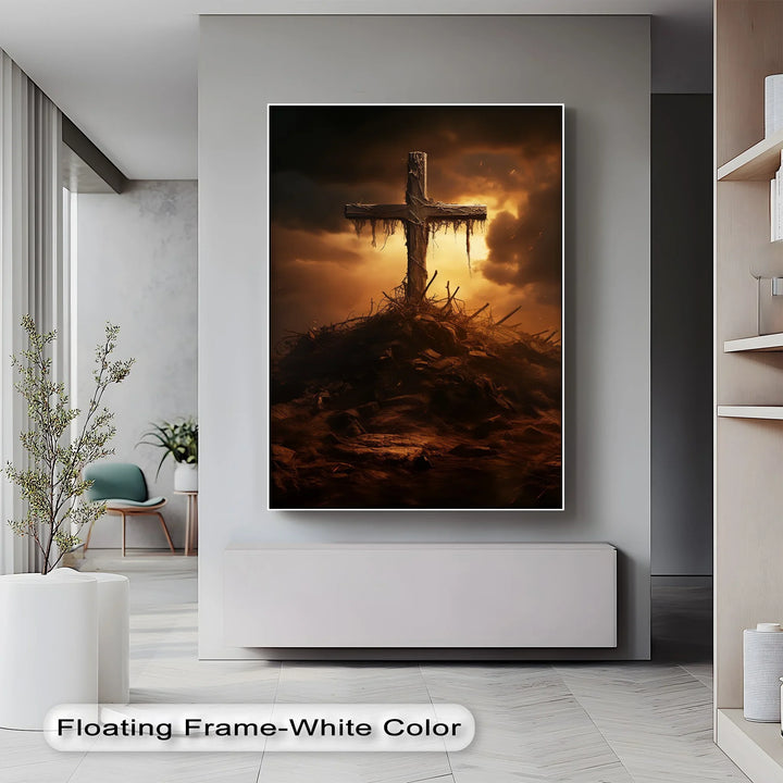 Calvary’s Shadow – Weathered Cross on the Hill Canvas Print - MyPhotoStation