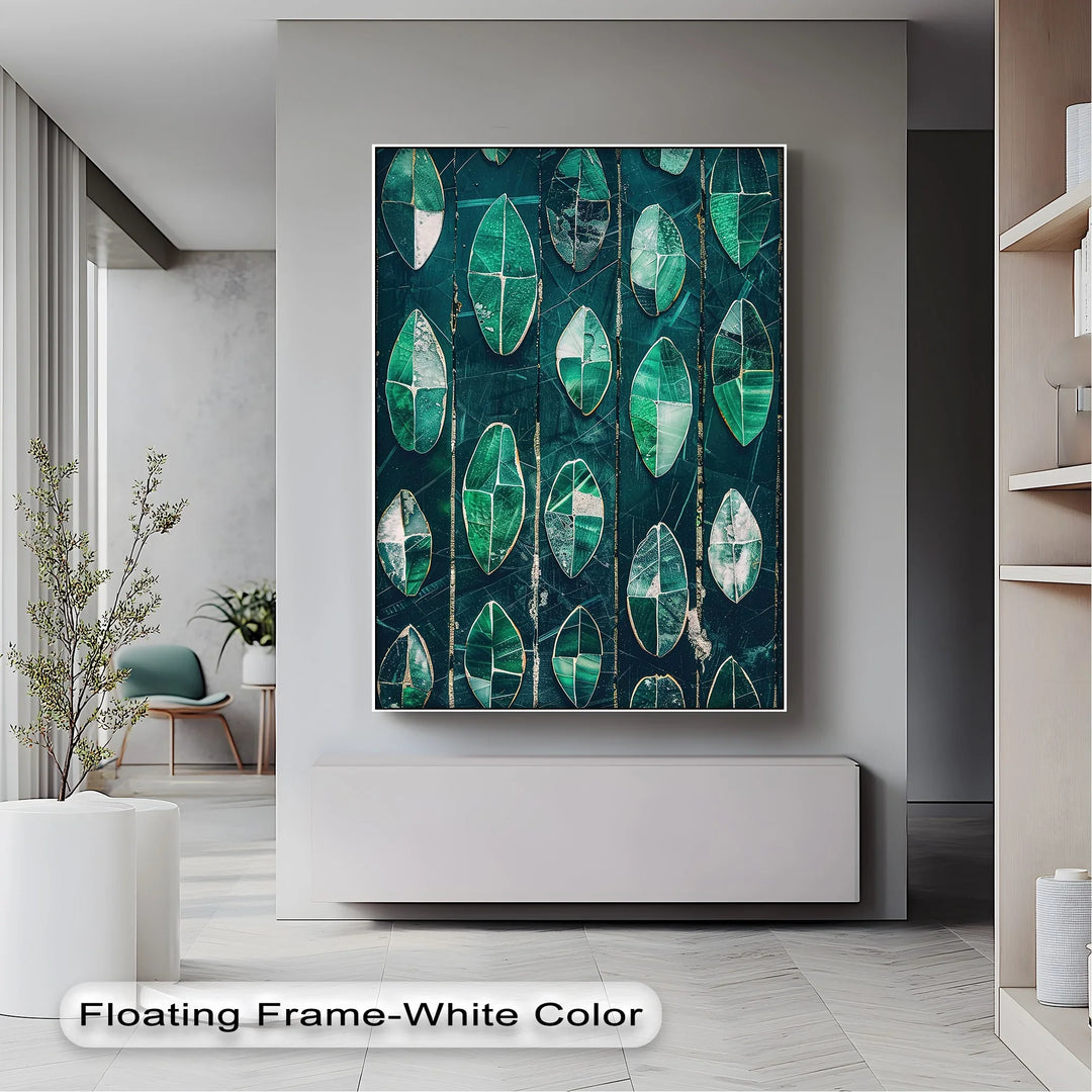 Emerald Leaf Mosaic – Abstract Botanical Canvas Print - MyPhotoStation
