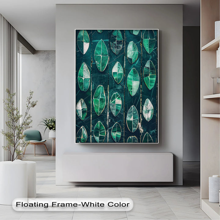 Emerald Leaf Mosaic – Abstract Botanical Canvas Print - MyPhotoStation
