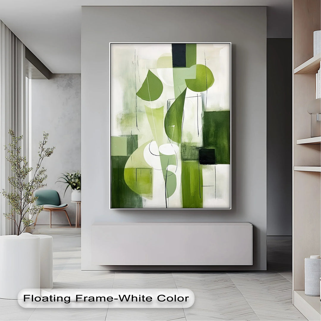 Verdant Geometry – Abstract Leaf-Inspired Canvas Print - MyPhotoStation