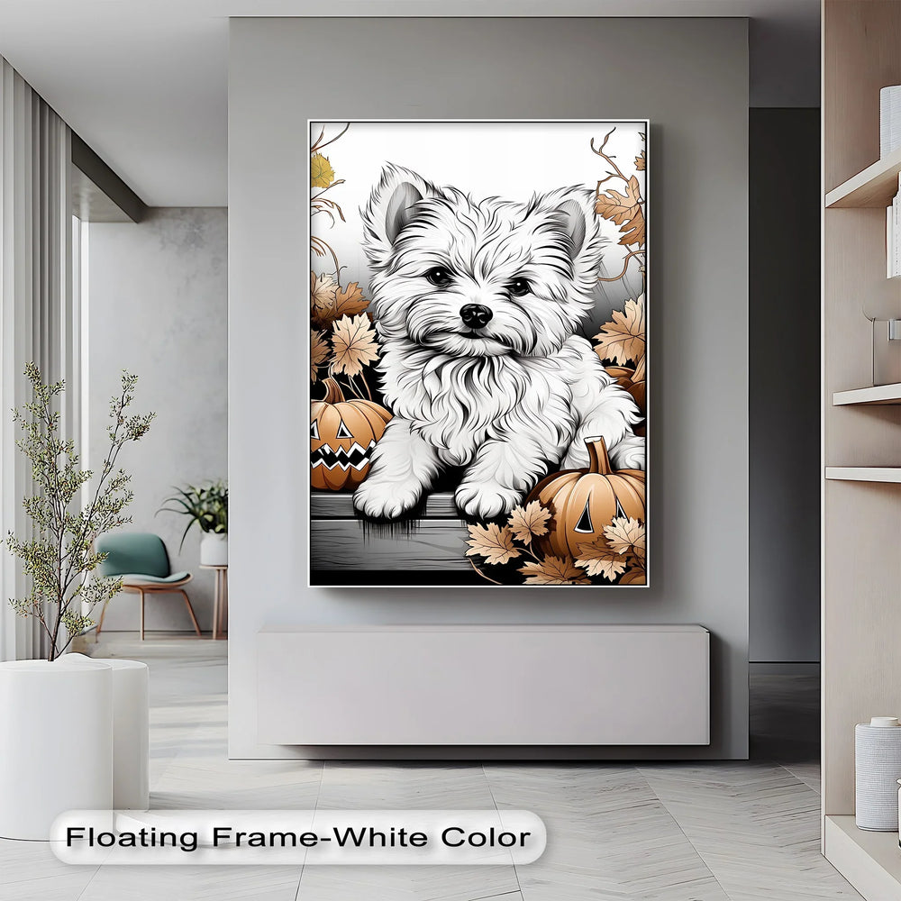 Pumpkin Pup Charm – Halloween Dog Illustration Puppies Canvas Print - MyPhotoStation