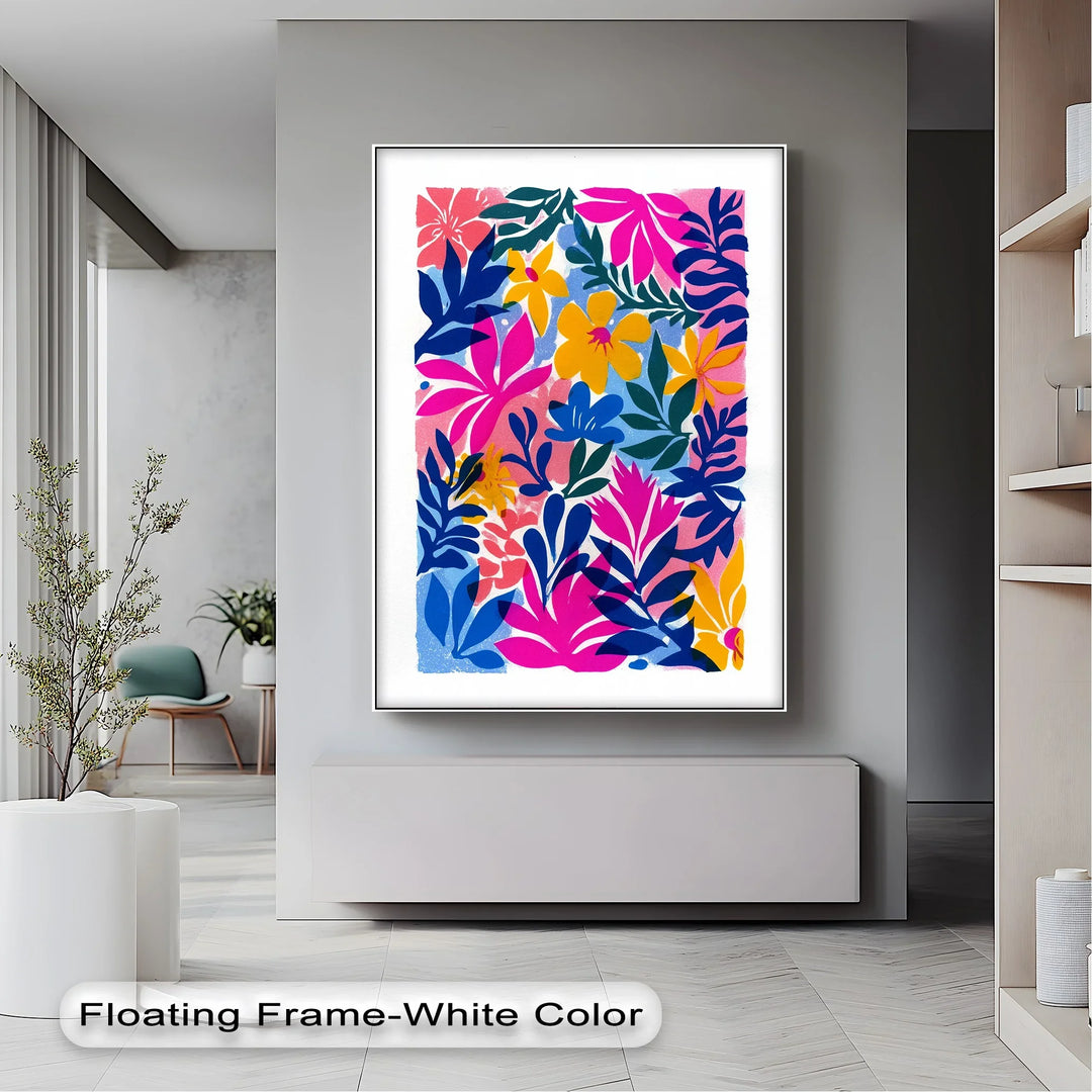 Tropical Bloom Explosion – Colorful Floral Abstract Canvas Print - MyPhotoStation