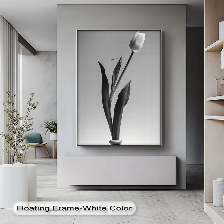 Tall Elegance – Single Tulip Minimalist Canvas Prints - MyPhotoStation