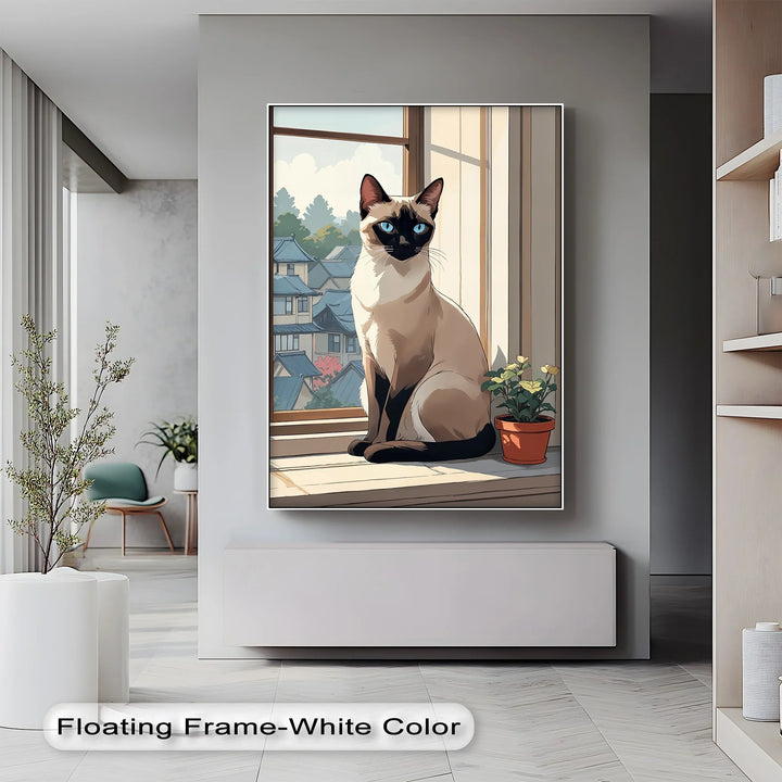Siamese Cat in Japanese-Inspired Setting - Cat Canvas Print - MyPhotoStation