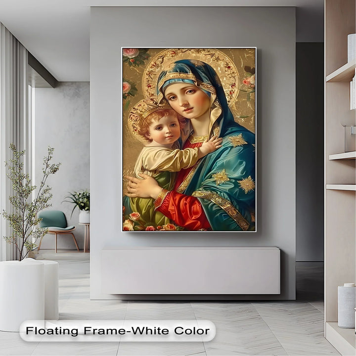 Holy Madonna and Child – Sacred Icon Style Canvas Print - MyPhotoStation