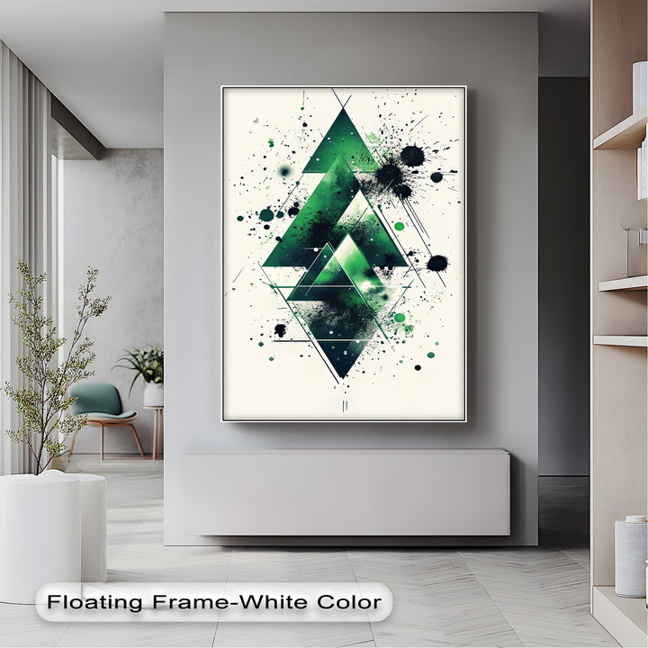 Geometric Green Explosion – Abstract Modern Canvas Print - MyPhotoStation