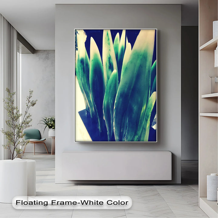 Verdant Sculpted Leaves – Contemporary Green Canvas Prints - MyPhotoStation