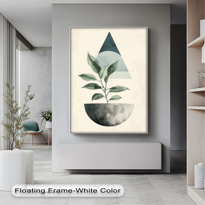 Modern Harmony – Geometric Plant Abstract Canvas Print - MyPhotoStation