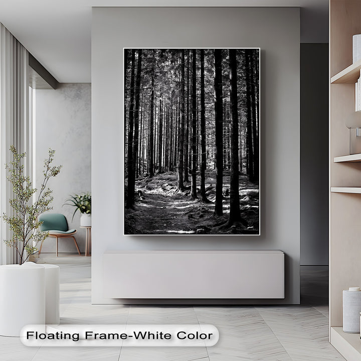 Whispers of the Woods – Black & White Forest Canvas Prints